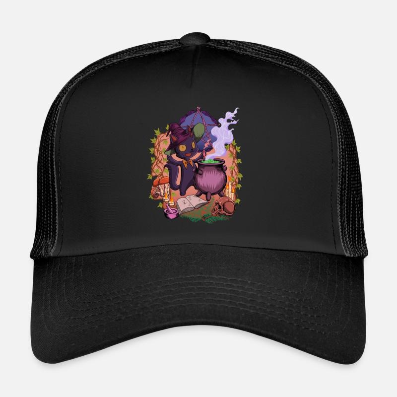 Witchcore - am Kessel steht die Hexen Katze Trucker Cap