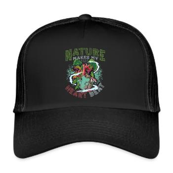 Die Natur lässt mein Herz höher schlagen. - Trucker Cap - Schwarz/Schwarz - Vorne