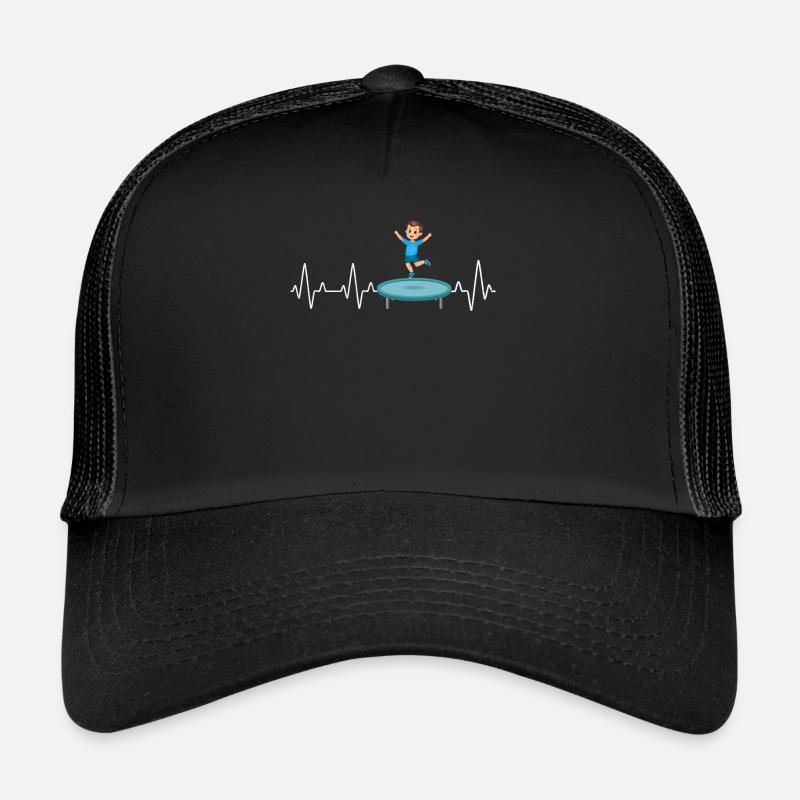 Trampolin Junge Springen - Trucker Cap - Schwarz/Schwarz