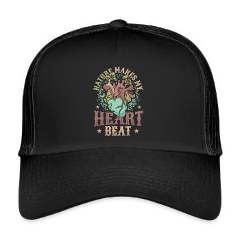 Die Natur lässt mein Herz höher schlagen. - Trucker Cap - Schwarz/Schwarz - Vorne