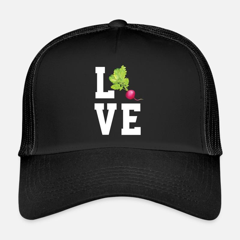 Ich LIebe Radieschen - Trucker Cap - Schwarz/Schwarz