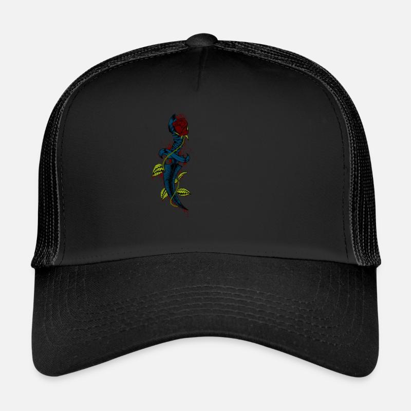 Vintage blutiger Dolch mit Rose Trucker Cap