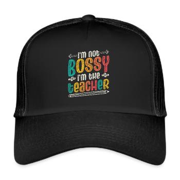 Je ne suis pas autoritaire, je suis enseignant - Casquette trucker  - noir/noir - Devant