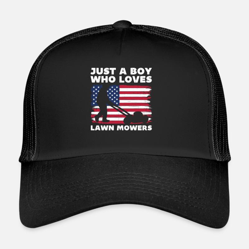 Nur ein Junge, der Rasenmäher liebt Trucker Cap