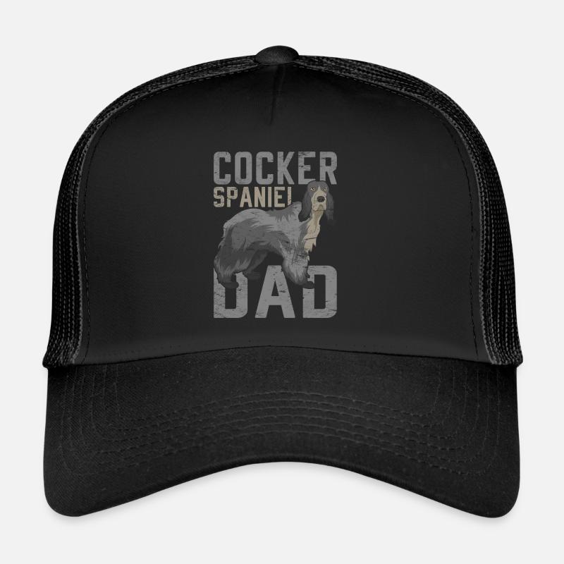 Cocker Spaniel Papa Hunde Geschenk Cocker Spaniel - Trucker Cap - Schwarz/Schwarz