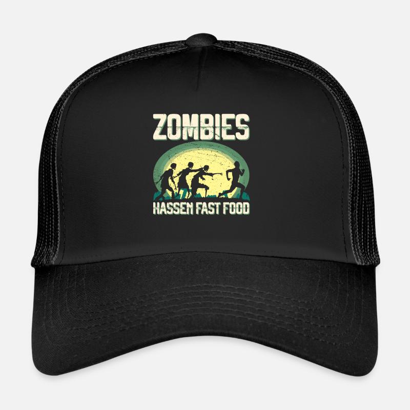 Zombie Hate Fast Food Runner Marathon Clothing Trucker Cap