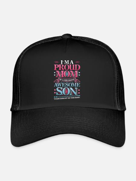 Fière mère d’un fils génial et effrayant - Casquette trucker  - noir/noir - Devant