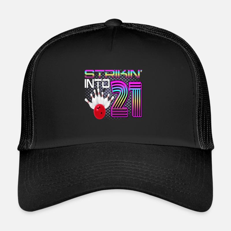 Frapper dans 21 Bowling Bowler 21e anniversaire Casquette trucker 