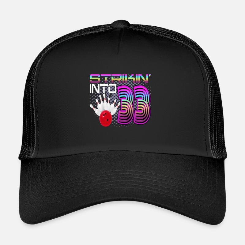 Frapper dans 33 Bowling Bowler 33e anniversaire Casquette trucker 