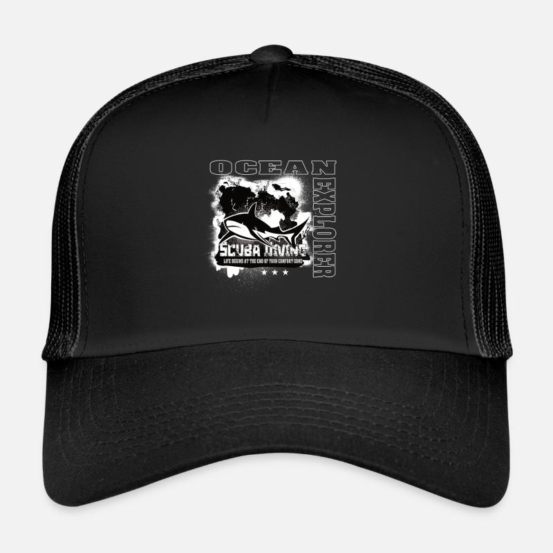 Ocean Explorer Scuba Diving Shark Reef Trucker Cap