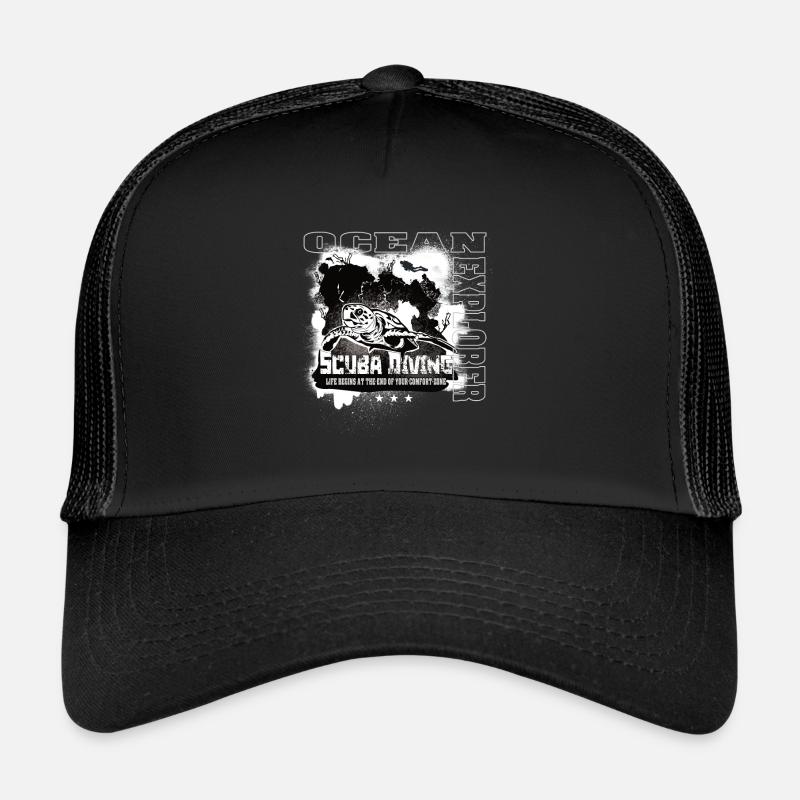 Ocean Explorer Scuba Diving Turtle Reef Trucker Cap