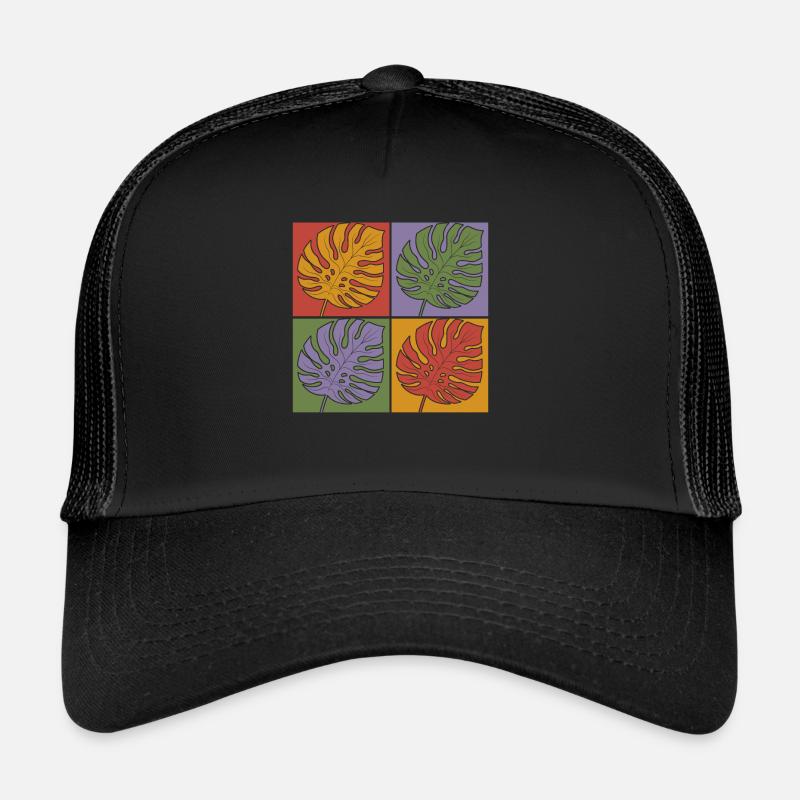 Pop Art Feuilles tropicales Monstera Deliciosa Casquette trucker 