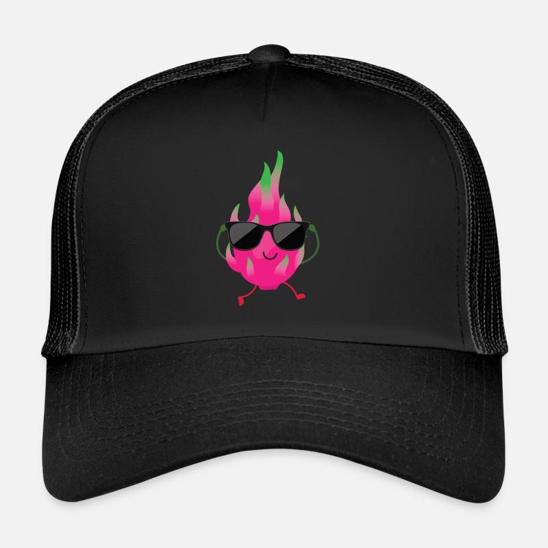 Fruit du dragon avec lunettes de soleil Casquette trucker 