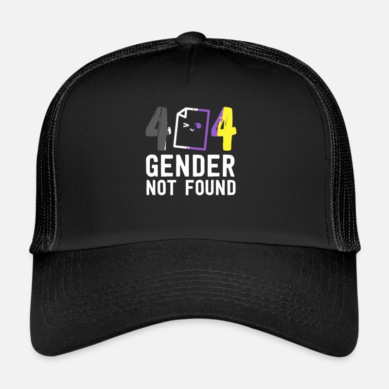 Error 404 Gender Not Found Pride Agender Gender Trucker Cap