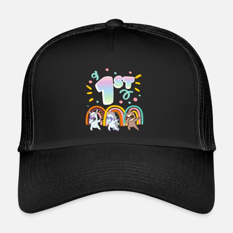 1st Birthday Dabbing Llama Unicorn Sloth | 1st Trucker Cap