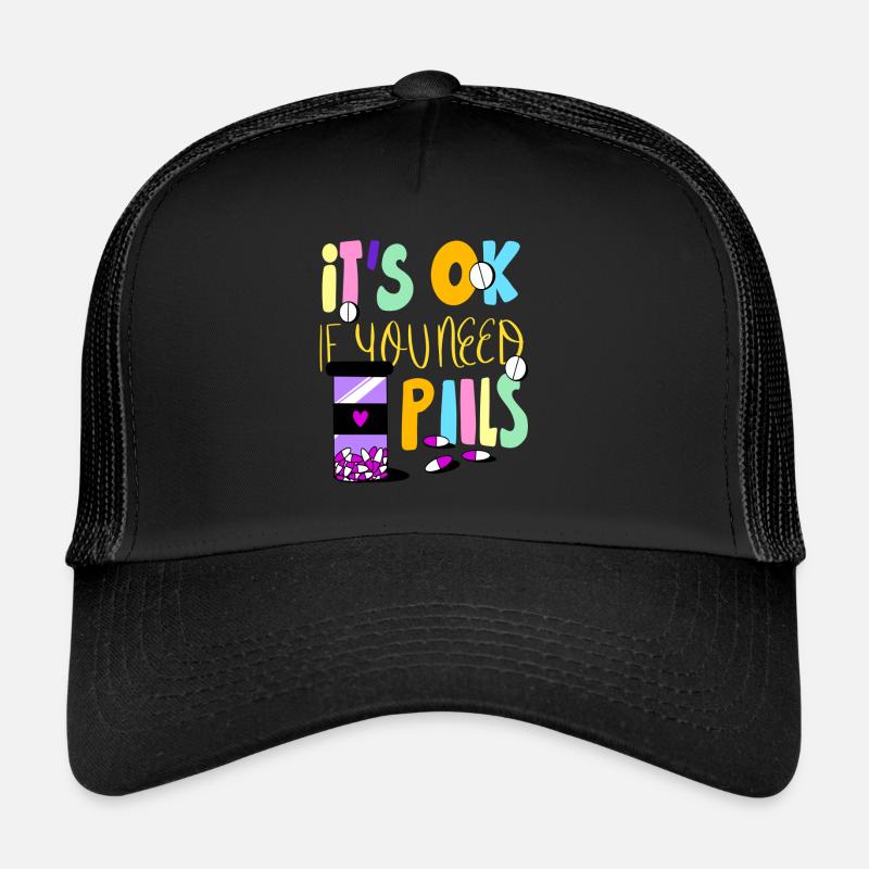 Medication Pill Take Tablet Gift Idea Trucker Cap