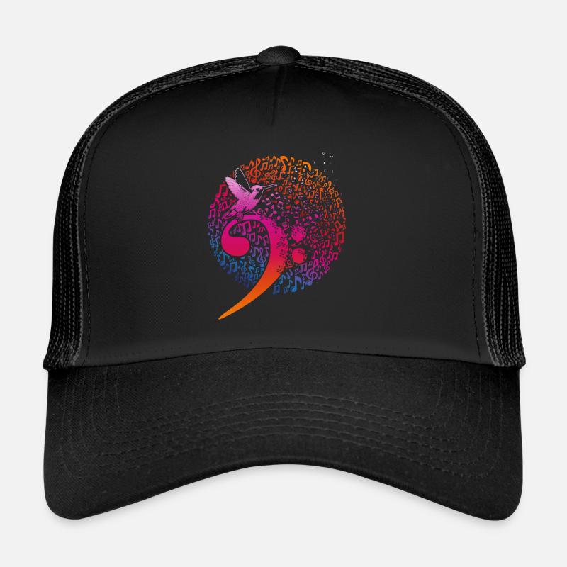 Bass Key Music Gift Bird Clef Trucker Cap