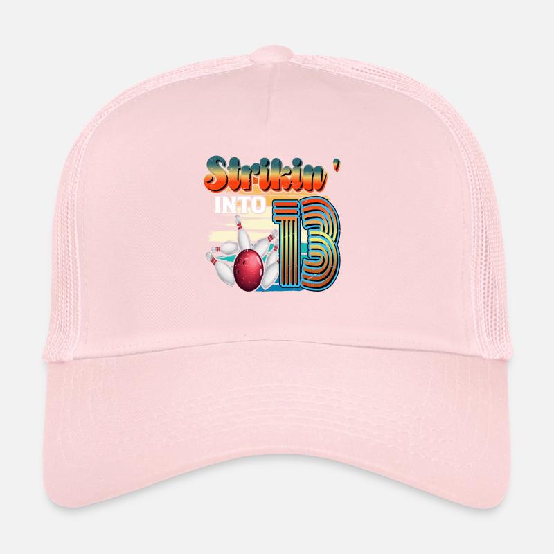 Strikin' Into 13 Bowling Bowler 13e anniversaire Casquette trucker 