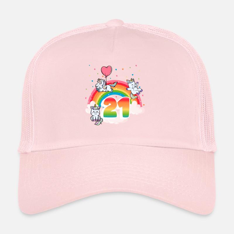 21st Birthday Rainbow Unicorn Theme Trucker Cap