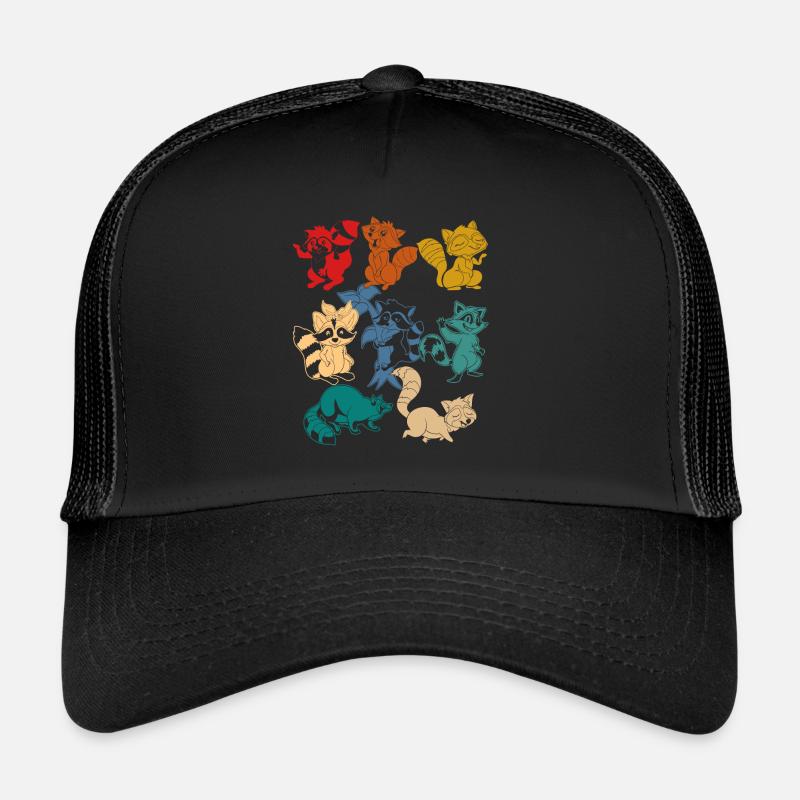 Raton laveur - Casquette trucker - noir/noir
