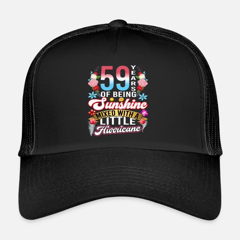 59 Jahre Sonnenschein, Gemischt Mit Einem Kleinen - Trucker Cap - Schwarz/Schwarz
