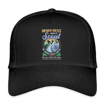 Leg dich niemals mit einem Scout an - Trucker Cap - Schwarz/Schwarz - Vorne