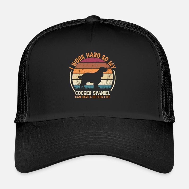 Arbeite Hart - Retro Cocker Spaniel Trucker Cap