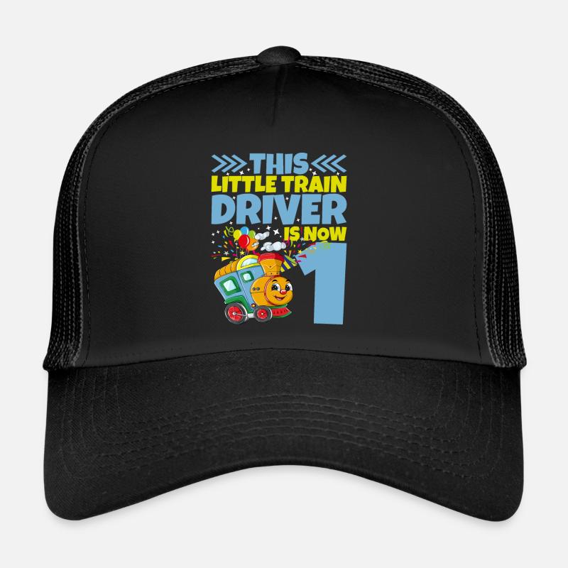1st birthday this little train driver is now 1 Trucker Cap