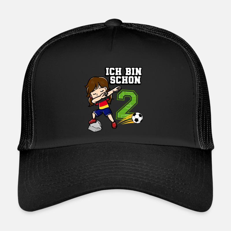 Fußball Mädchen Ich bin schon 2 Geburtstag Trucker Cap