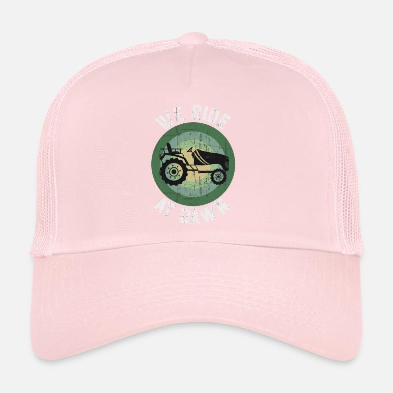 We Ride At Dawn Dad Lawn Mower Make Laugh Day Yard Trucker Cap