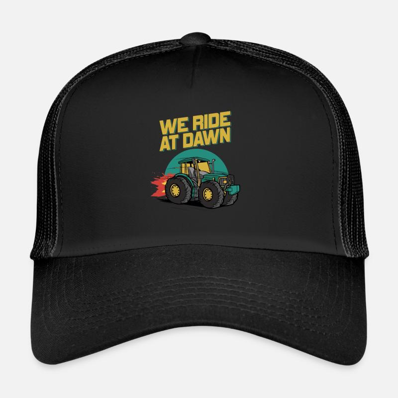 We Ride At Dawn Dad Lawn Mower Make Laugh Day Yard Trucker Cap