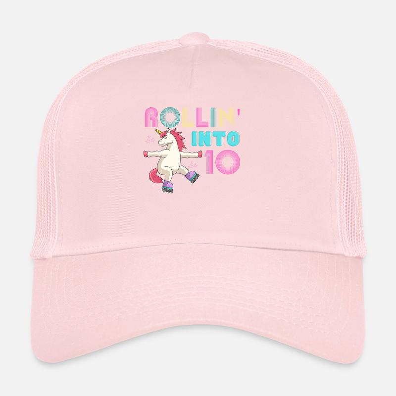 Rolling into 10 - roller scate unicorn Trucker Cap