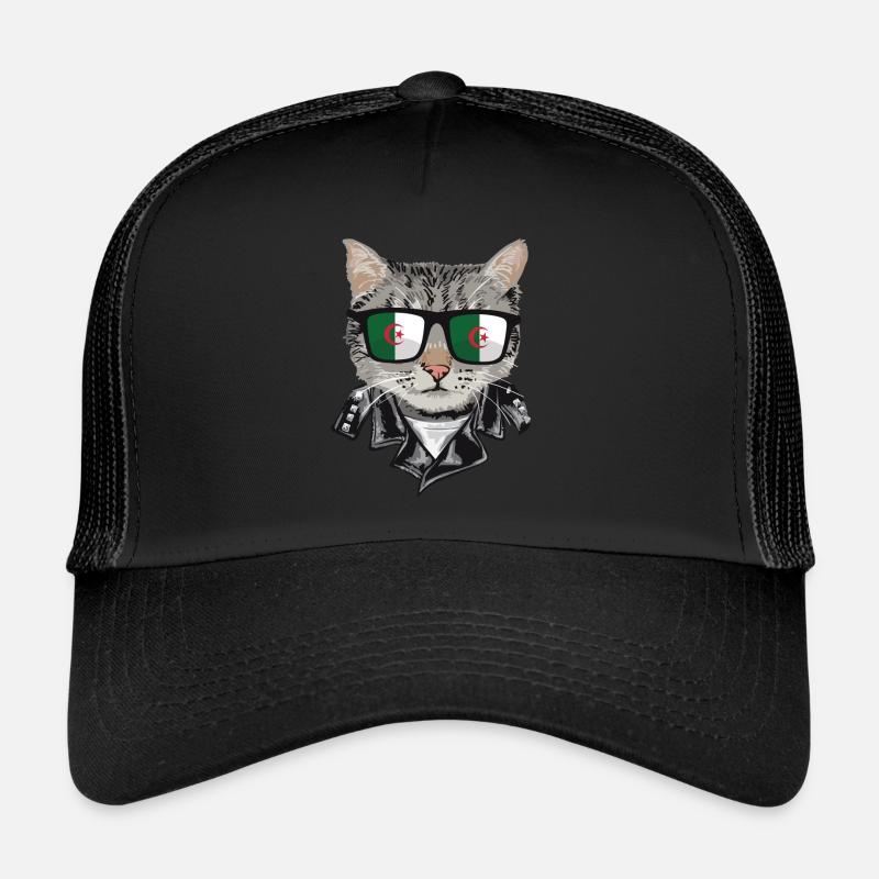 Lunettes de soleil pour chat avec drapeau algérien Casquette trucker 