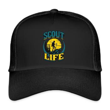 Scout Life Scout Camping Outdoor Scout - Trucker Cap - black/black - Front