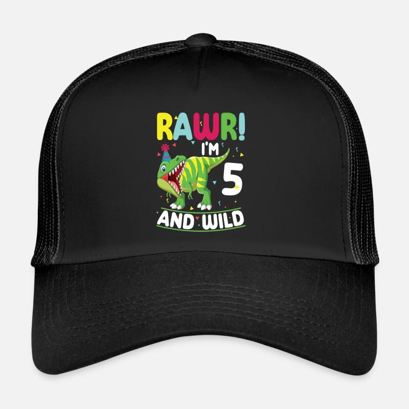 Dinosaure 5 ans fête d’anniversaire Casquette trucker 