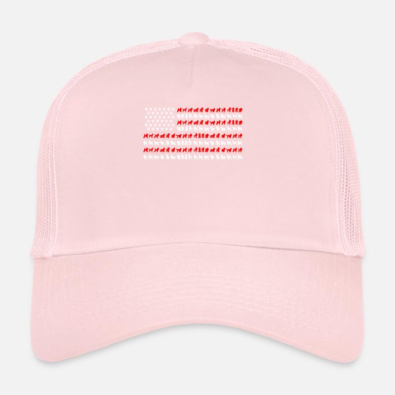 Propriétaire de caniche, Caniche drapeau américain Casquette trucker 