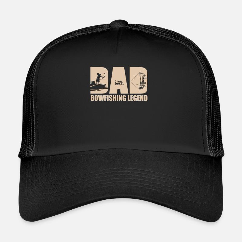 Bogenfischer Papa - Trucker Cap - Schwarz/Schwarz