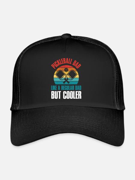 Pickleball Dad Pickleball Geschenk - Trucker Cap - Schwarz/Schwarz