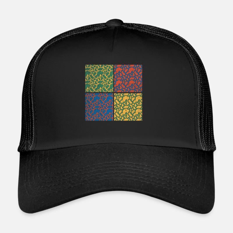 Kuhflecken Pop Art Kuh - Trucker Cap - Schwarz/Schwarz
