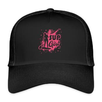 SUP Girl Standup Paddelbrett - Trucker Cap - Schwarz/Schwarz - Vorne