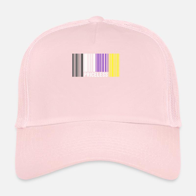 Priceless Gender Nonbinary Pride Barcode Discreet Trucker Cap