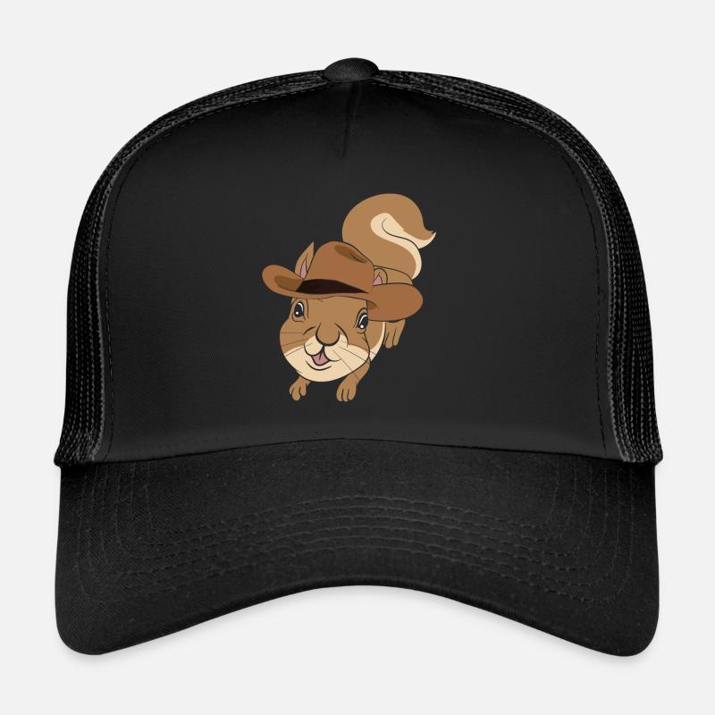 Animal Lover Cowboy Gift Squirrel Trucker Cap