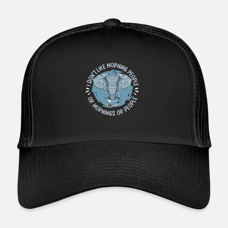 Elefant - Trucker Cap - Schwarz/Schwarz