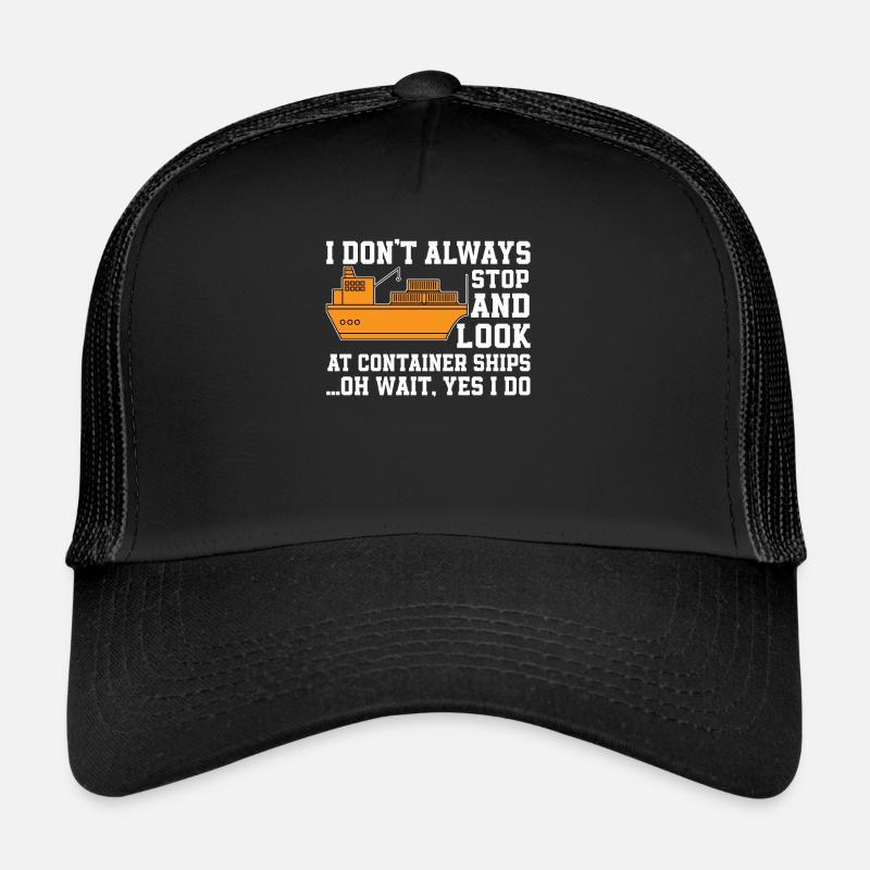 Containerschiff Liebhaber - Trucker Cap - Schwarz/Schwarz