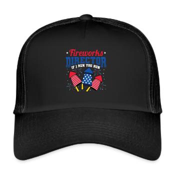 Fireworks Director Si je vous exécute - Casquette trucker  - noir/noir - Devant