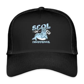Seal of rejection say no. - Trucker Cap - black/black - Front