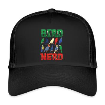 Observation des oiseaux Nerd - Casquette trucker  - noir/noir - Devant
