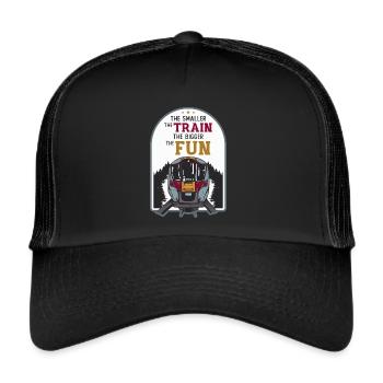 Kleiner der Zug, desto größer die Modelleisenbahn - Trucker Cap - Schwarz/Schwarz - Vorne