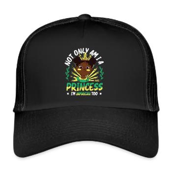 Princesse jamaïcaine, je suis jamaïcaine. - Casquette trucker  - noir/noir - Devant