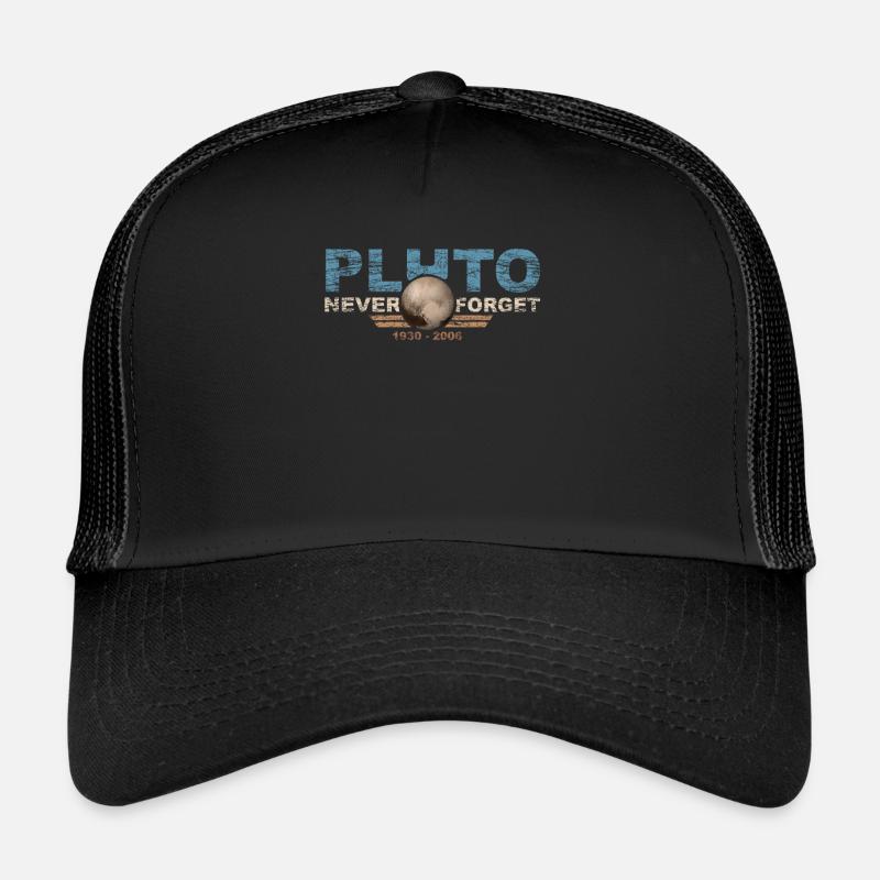 Never Forget Pluto Design Retro Style Funny Space Trucker Cap
